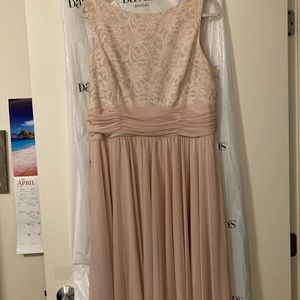 Semi-Formal knee length gown.Blush color